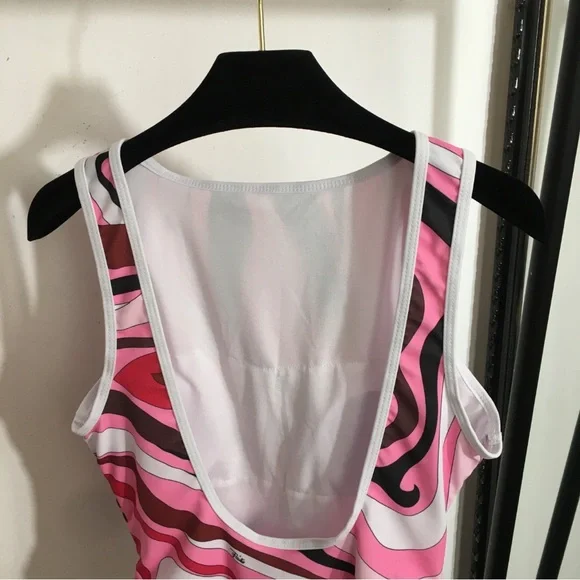 Emilio Pucci Color-Block Swirl One-Piece Swimsuit & Sarong Set - Picture 3 of 8